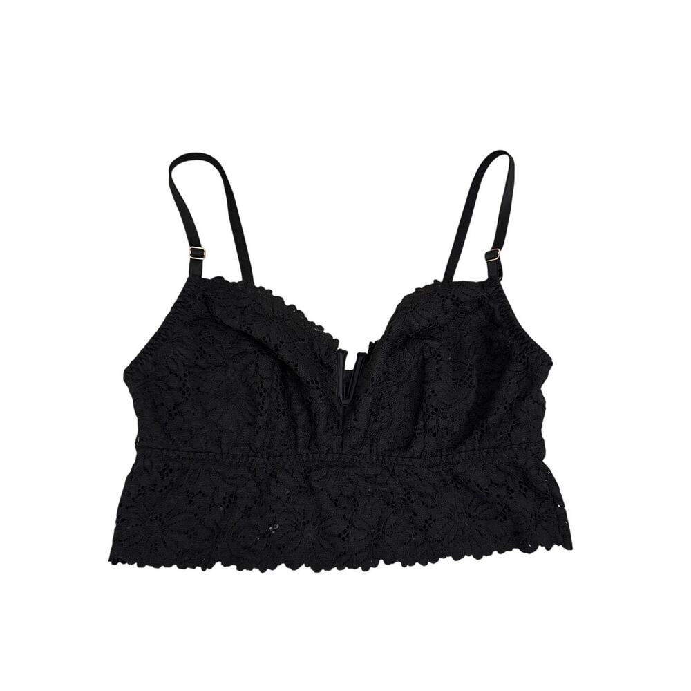 PINK Victoria's Secret Black Sexy Whimsygoth Lace Bralette Tank Medium